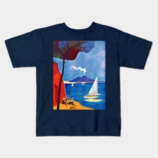 Vintage Travel Art - Naples Kids T-Shirt